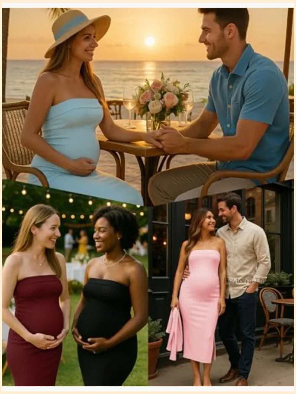 2 Piece Maternity Dress Cardigan Set, Strapless Bodycon Maxi Tube Dress, Baby
